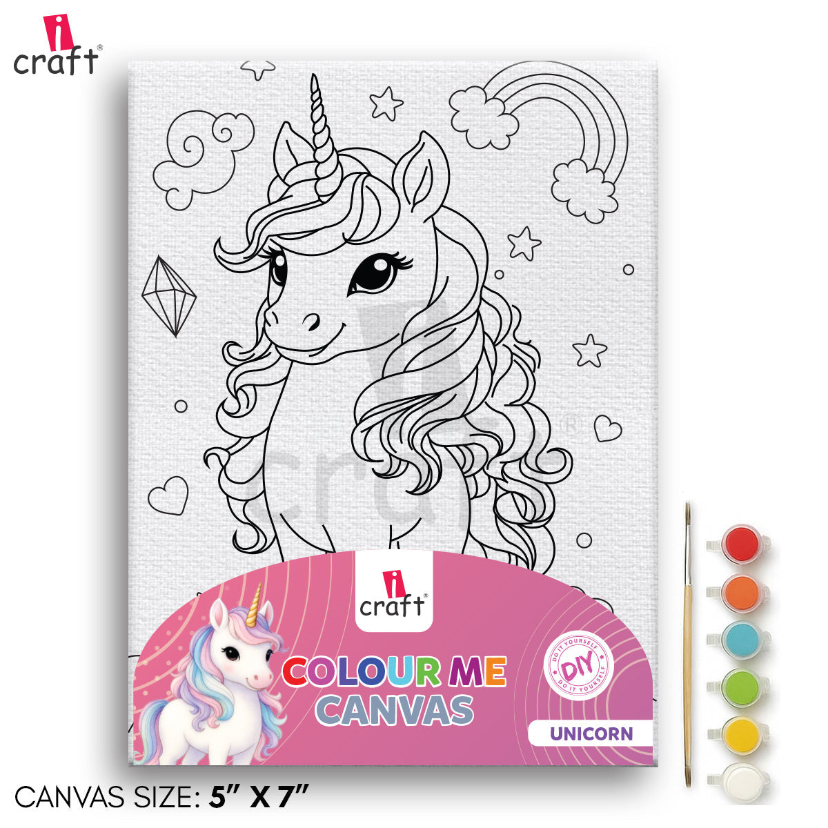 Colour Me Canvas Painting Kit – 6x8" Paint Your Own Art Kit for Kids & Adults