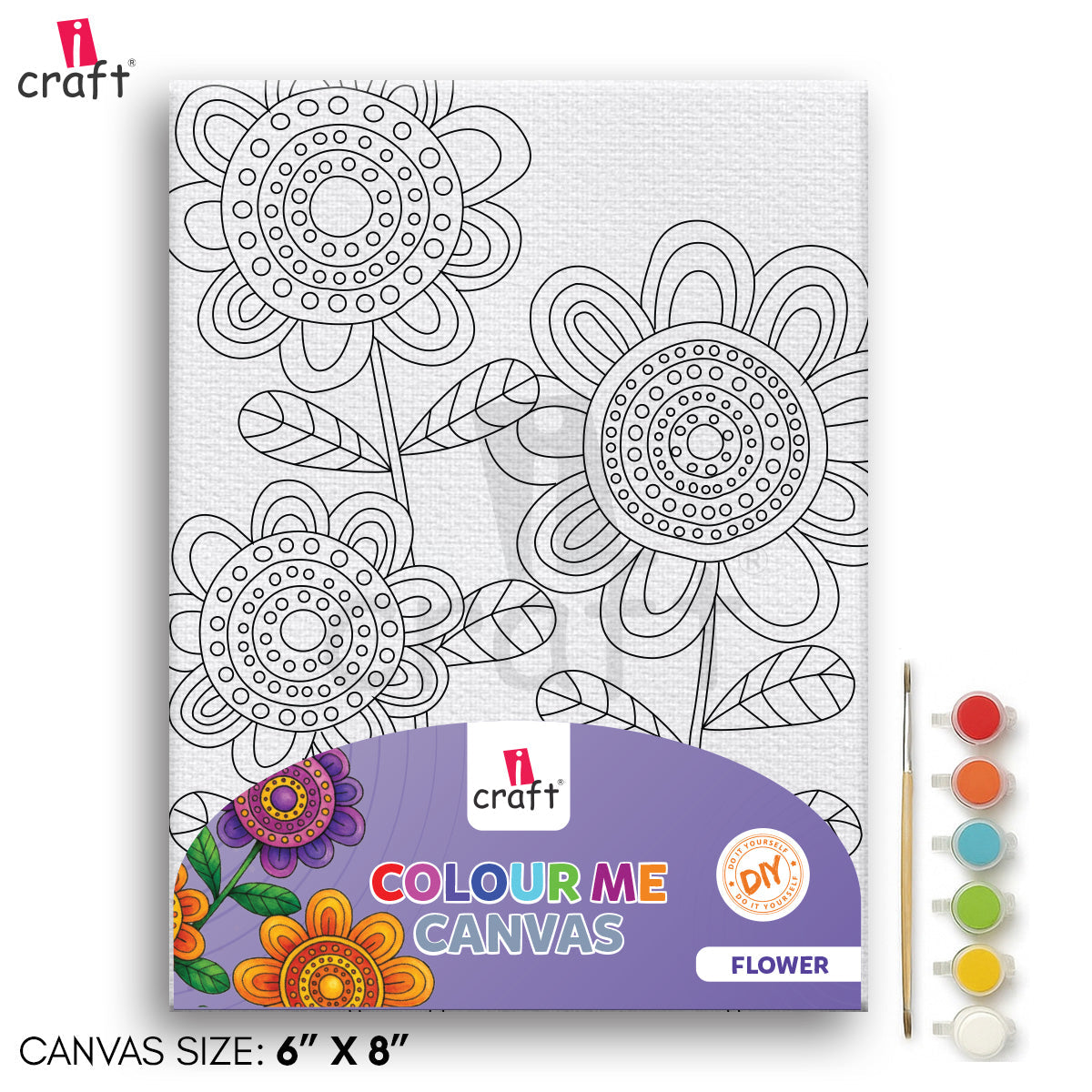 Colour Me Canvas Painting Kit – 5x7" Paint Your Own Art Kit for Kids & Adults