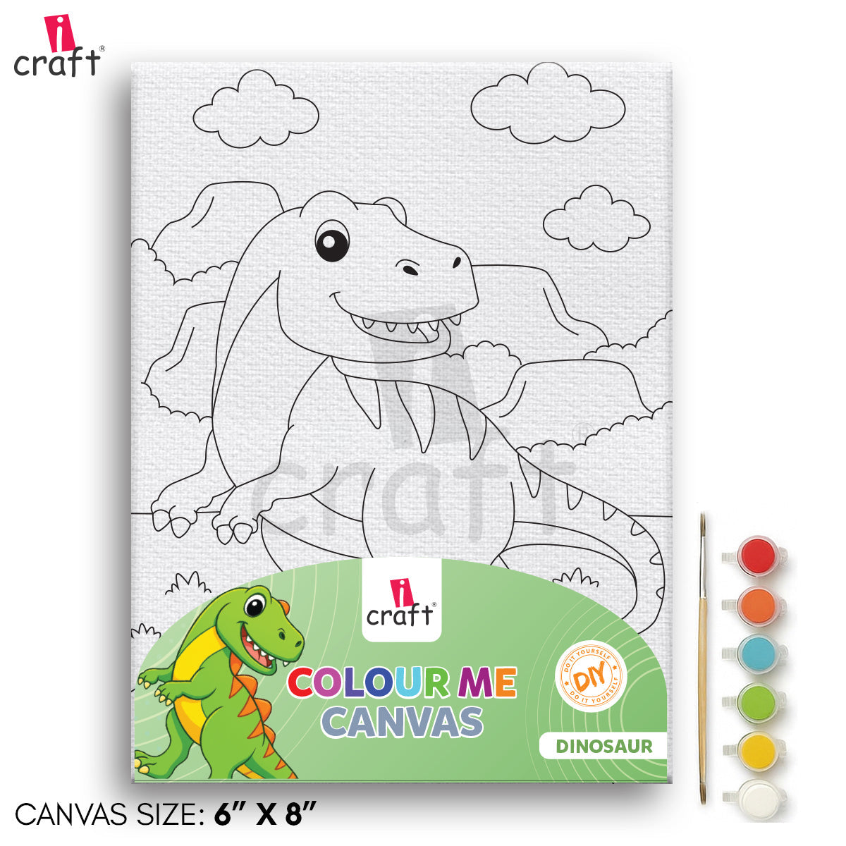 Colour Me Canvas Painting Kit – 6x8" Paint Your Own Art Kit for Kids & Adults