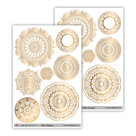 iCraft Metallic Water Transfer Stickers- Best use for Resin, Fabric, Plastic, MDF & Glass - Decorative Decals in Floral, Quotes & More (10" x 15")-7010