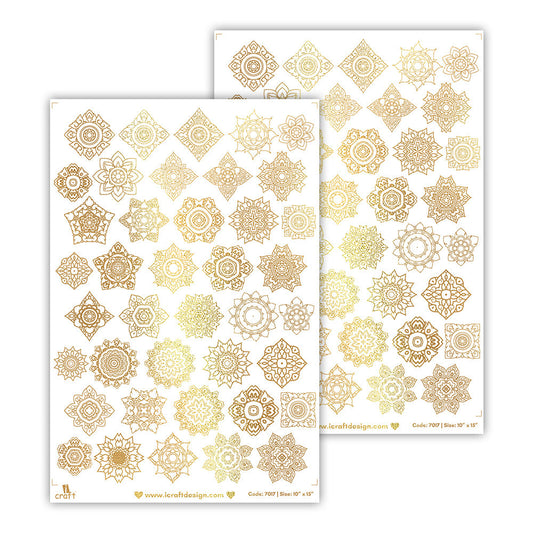 iCraft Metallic Water Transfer Stickers- Best use for Resin, Fabric, Plastic, MDF & Glass  in Floral, Quotes & More (10" x 15")-7017