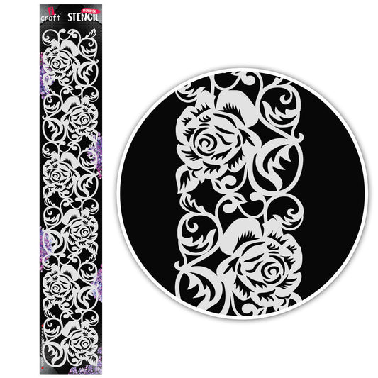 iCraft Multi-Surface Stencils - Perfect for Walls, DIY & Resin Art Projects | Reusable |Border Stencil-8007