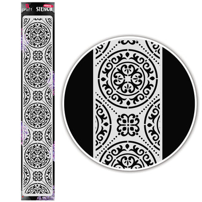 iCraft Multi-Surface Stencils - Perfect for Walls, DIY & Resin Art Projects | Reusable |Border Stencil-8010