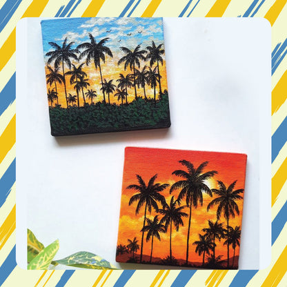 DIY Canvas Painting Set - Includes Paints, Canvas Board, Stand & Brush - Develops Creativity, Improves Focus - Perfect Art Gift for Boys & Girls