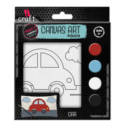 Car Canvas Pouch Painting Kit for Kids – Paint Your Own Pencil Case Craft Set