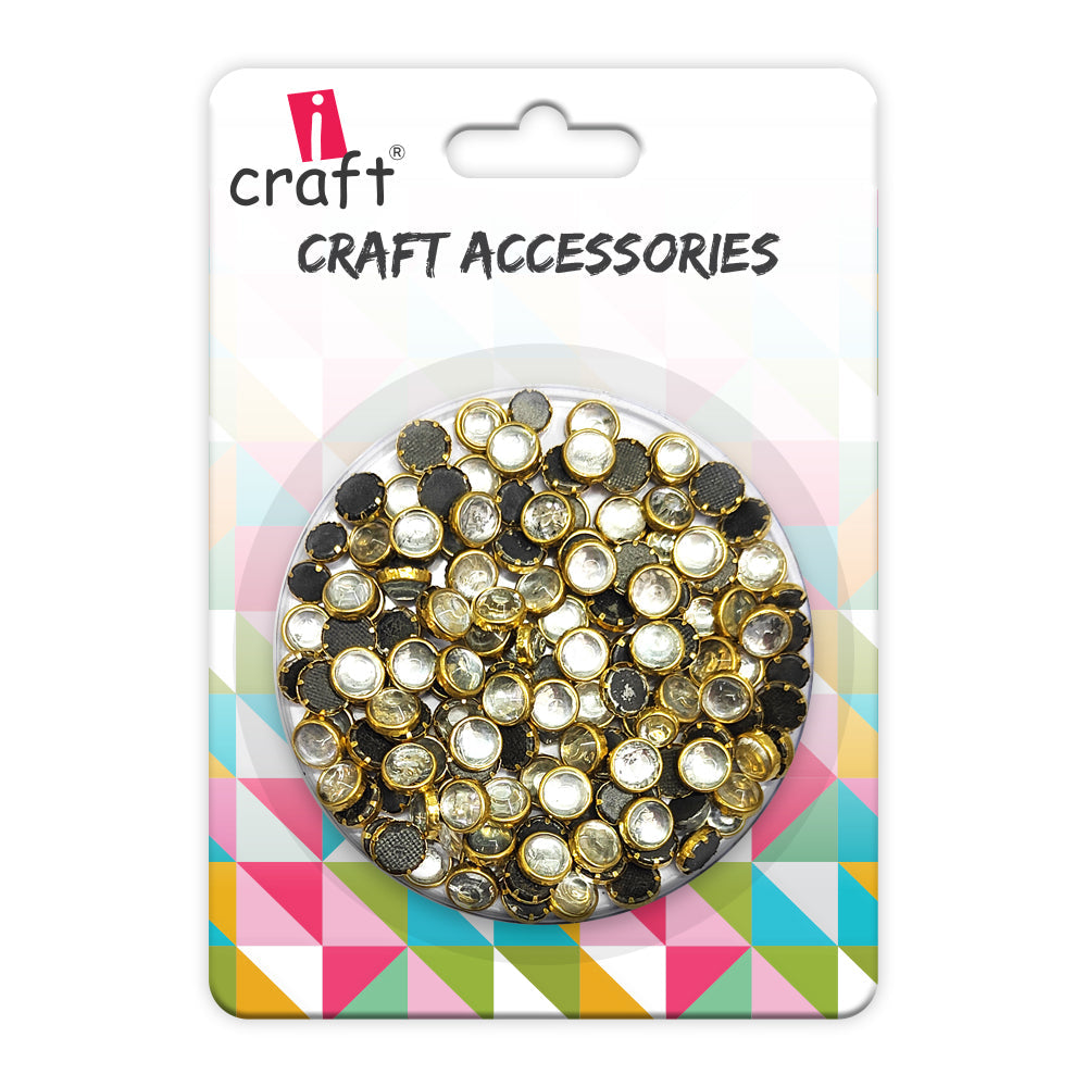 iCraft Crystal Metal Beads-Round.Pack Of 25Grams