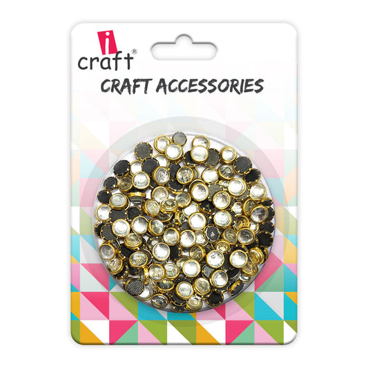 iCraft Crystal Metal Beads-Round.Pack Of 25Grams