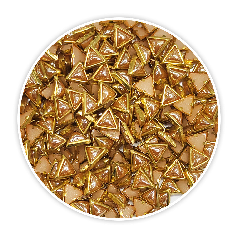 iCraft Peach Rainbow Metal Beads-Triangle.Pack Of 25Grams