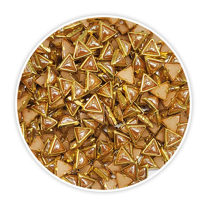iCraft Peach Rainbow Metal Beads-Triangle.Pack Of 25Grams