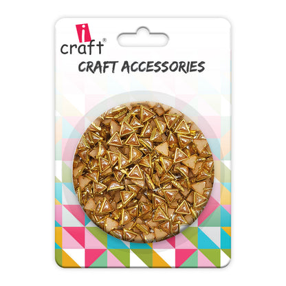 iCraft Peach Rainbow Metal Beads-Triangle.Pack Of 25Grams