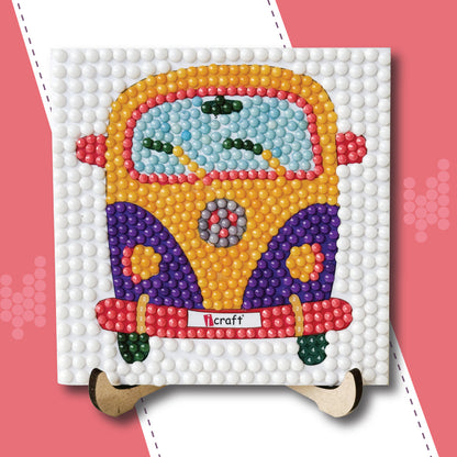 DIY Diamond Painting Kit for Children - Fun Craft Activity with Tool & Gems - Improves Focus, Creative Gift for Kids 6+