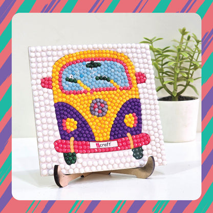 DIY Diamond Painting Kit for Children - Fun Craft Activity with Tool & Gems - Improves Focus, Creative Gift for Kids 6+