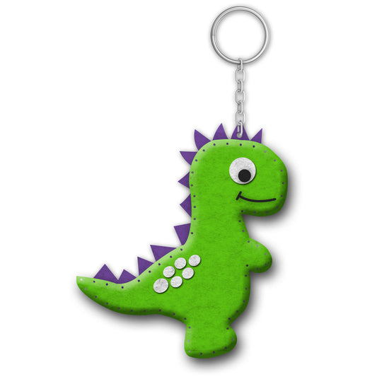 Felt Keychain Sewing Kit for Kids | Beginner Felt Craft Kit - Dinosaur