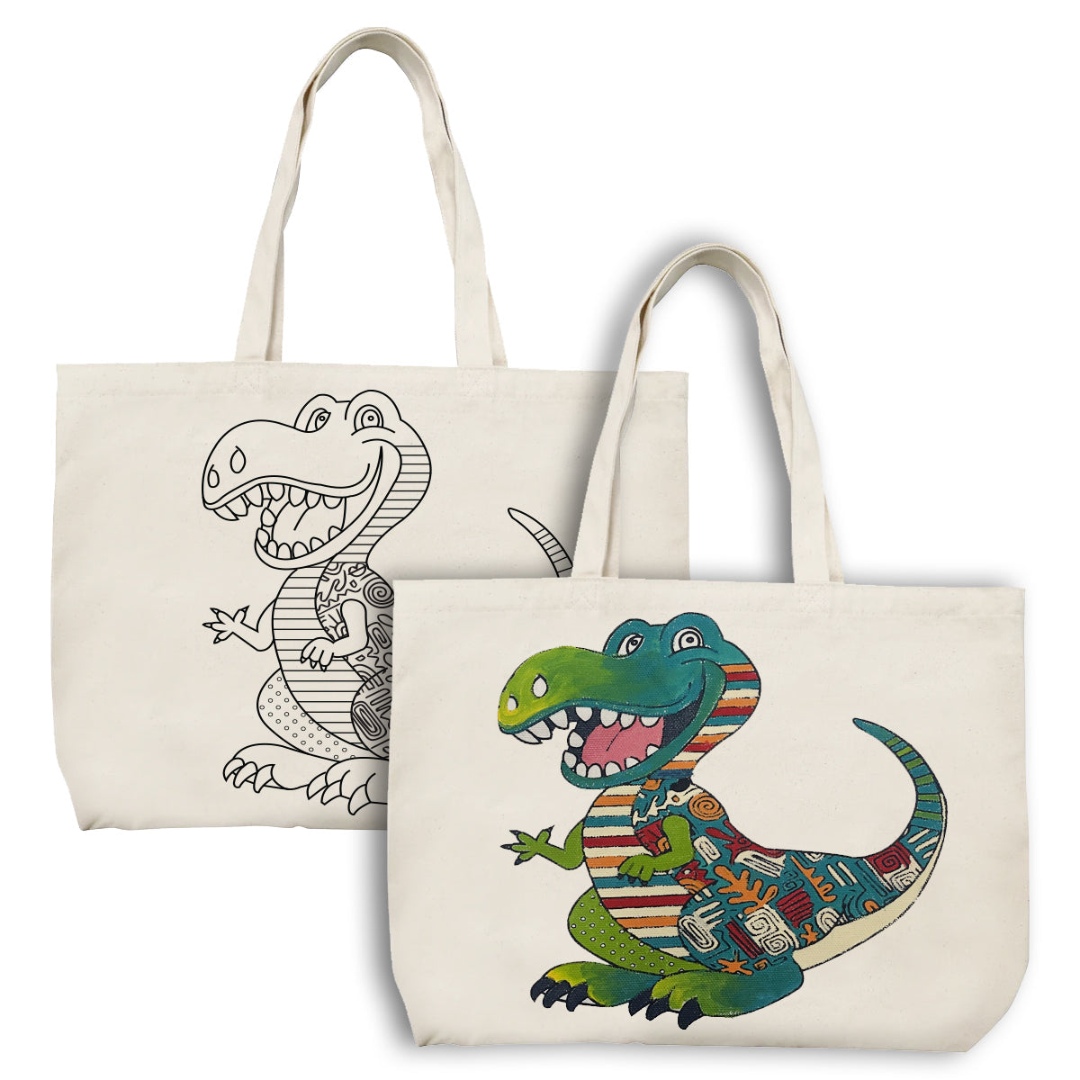 Dinosaur Canvas Tote Bag Painting Kit | Kids DIY Craft Kit – iCraft
