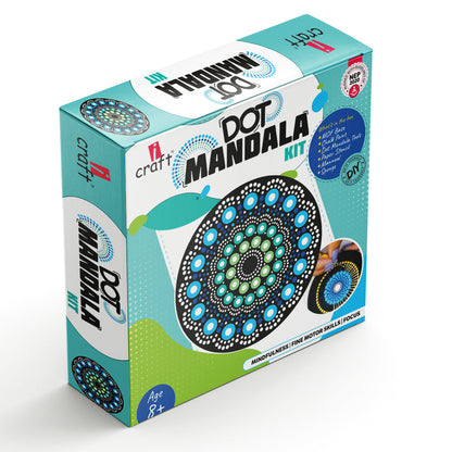 ICraft Dot Mandala Kit for Kids & Adults: Create Art on MDF Coasters, Relaxing Craft for Focus & Creativity(6+ Ages)