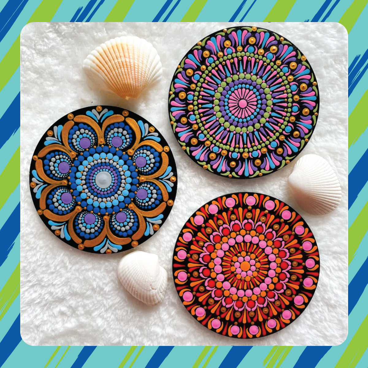 ICraft Dot Mandala Kit for Kids & Adults: Create Art on MDF Coasters, Relaxing Craft for Focus & Creativity(6+ Ages)