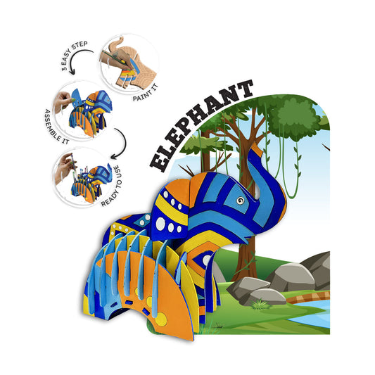 3D Elephant Pen Stand  making Kit for Kids – Creative Painting Craft Kit & Desk Décor