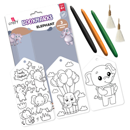 Kids DIY Elephant Bookmark Colouring Kit – Colour Your Own Bookmarks
