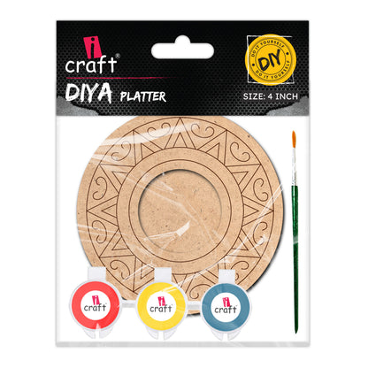 iCraft Diya Platter DIY Kit – Paint & Decorate Festive Home Décor - FB 65