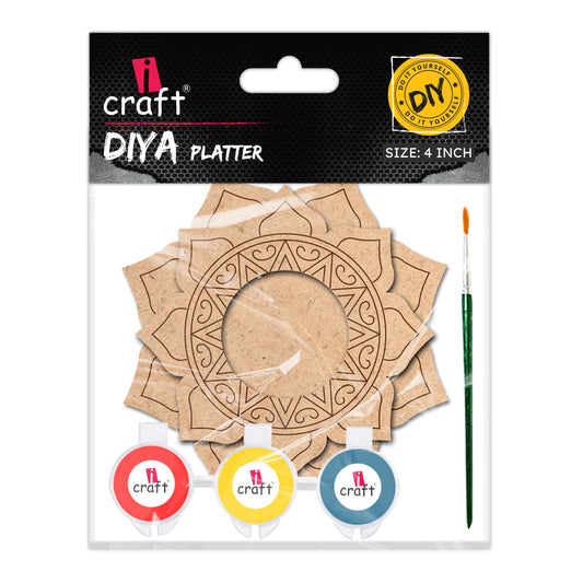 iCraft Diya Platter DIY Kit – Paint & Decorate Festive Home Décor - FB 66