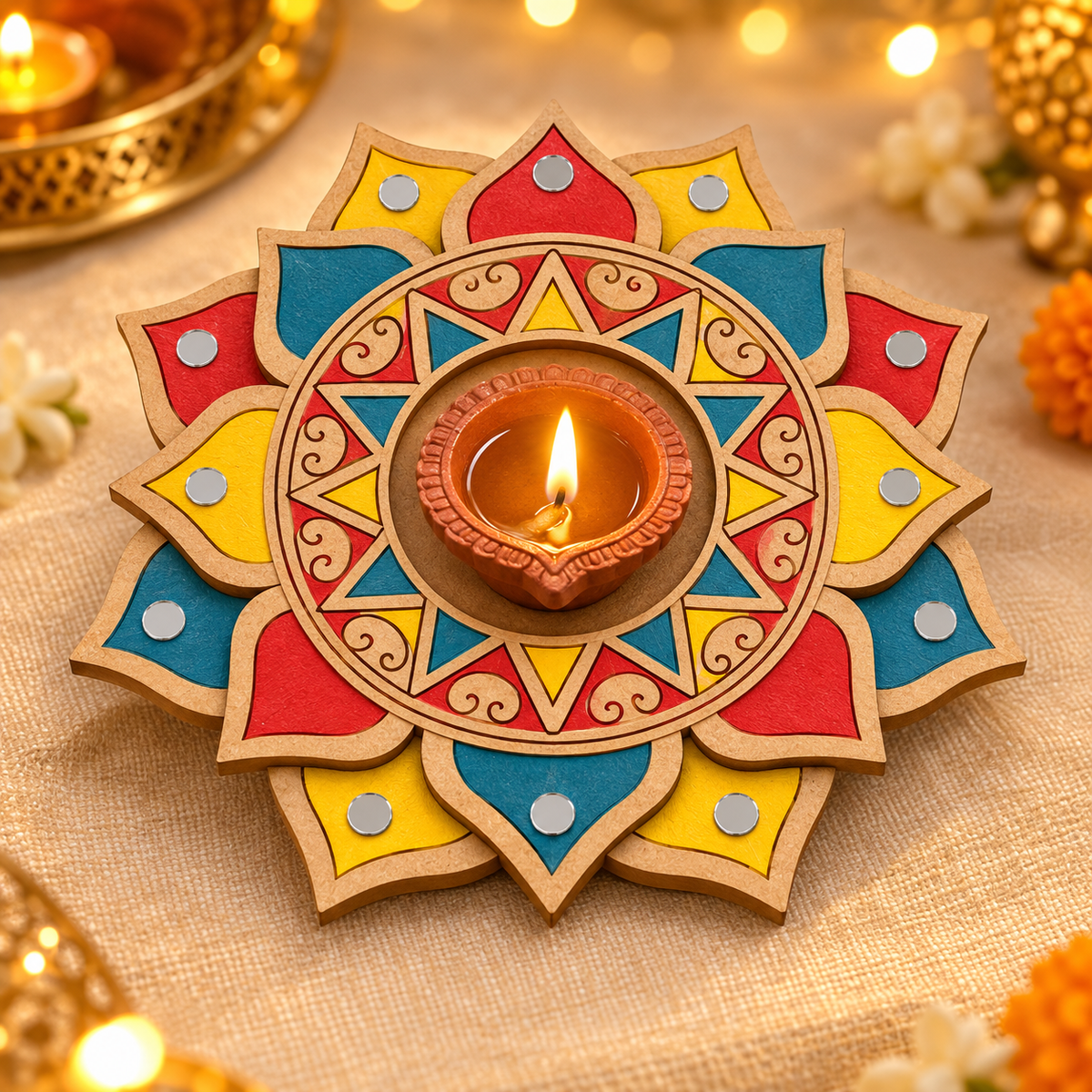 iCraft Diya Platter DIY Kit – Paint & Decorate Festive Home Décor - FB 66