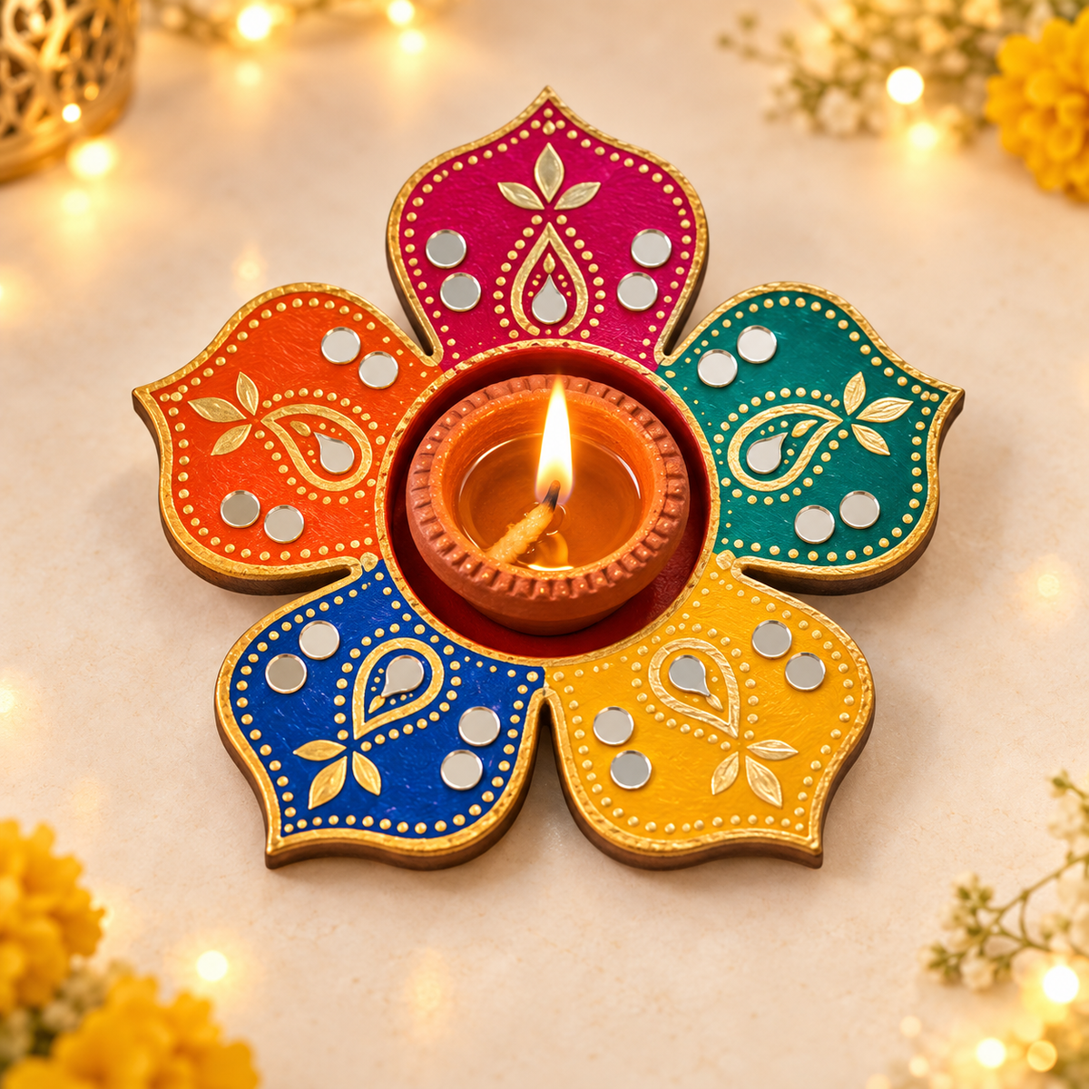 iCraft Diya Platter DIY Kit – Paint & Decorate Festive Home Décor - FB 72