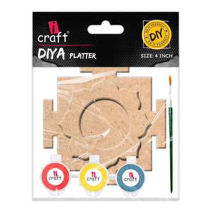 iCraft Diya Platter DIY Kit – Paint & Decorate Festive Home Décor- - FB 73