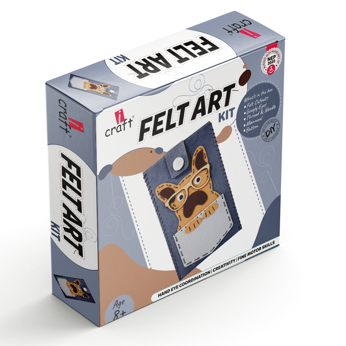 Kids Felt Craft Kit - Create a Stitched Dog Pouch, Great Gift for Boys & Girls 5 Bullet Points Spark Creativity