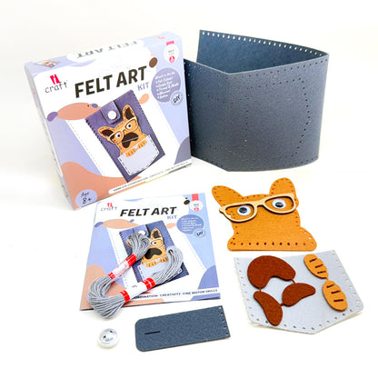 Kids Felt Craft Kit - Create a Stitched Dog Pouch, Great Gift for Boys & Girls 5 Bullet Points Spark Creativity
