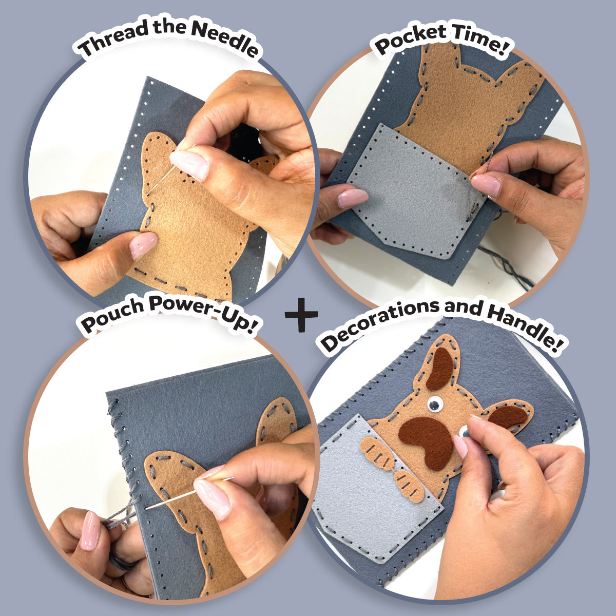 Kids Felt Craft Kit - Create a Stitched Dog Pouch, Great Gift for Boys & Girls 5 Bullet Points Spark Creativity