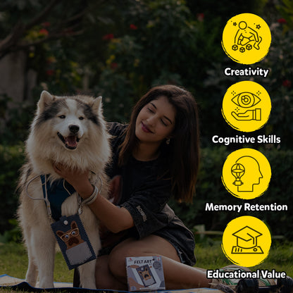 Kids Felt Craft Kit - Create a Stitched Dog Pouch, Great Gift for Boys & Girls 5 Bullet Points Spark Creativity