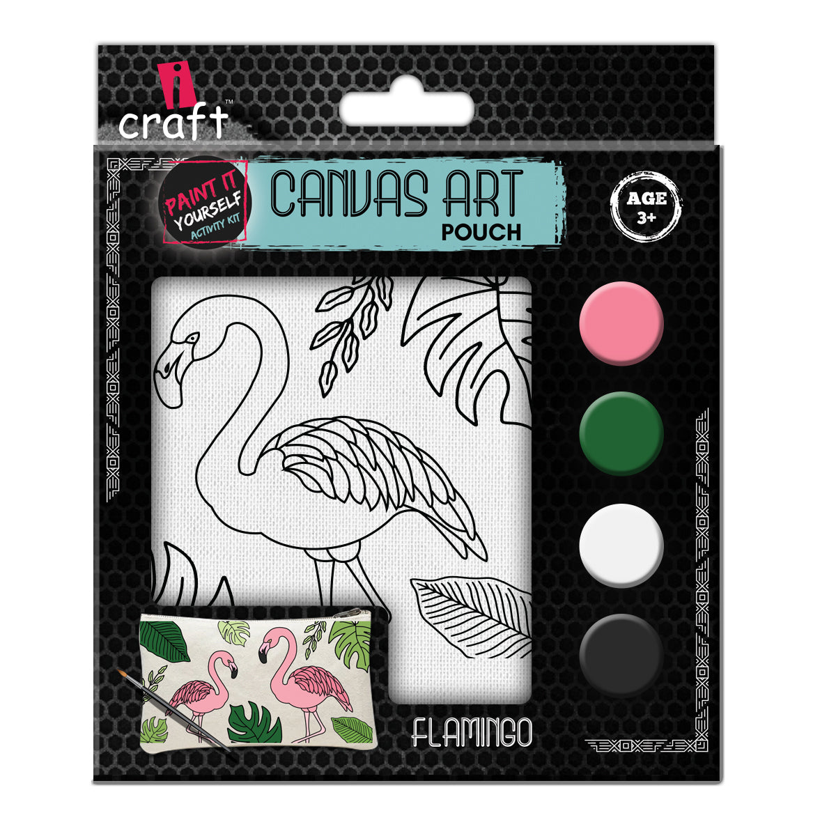 Flamingo Canvas Pouch Painting Kit for Kids – Paint Your Own Pencil Case Craft Set
