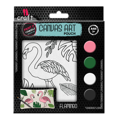 Flamingo Canvas Pouch Painting Kit for Kids – Paint Your Own Pencil Case Craft Set