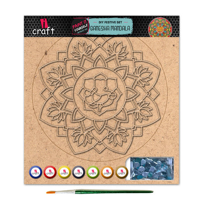 Mandala Art Kit – 10" Festive Mandala Painting Craft Kit for Home Décor & Gifting – Ganesha
