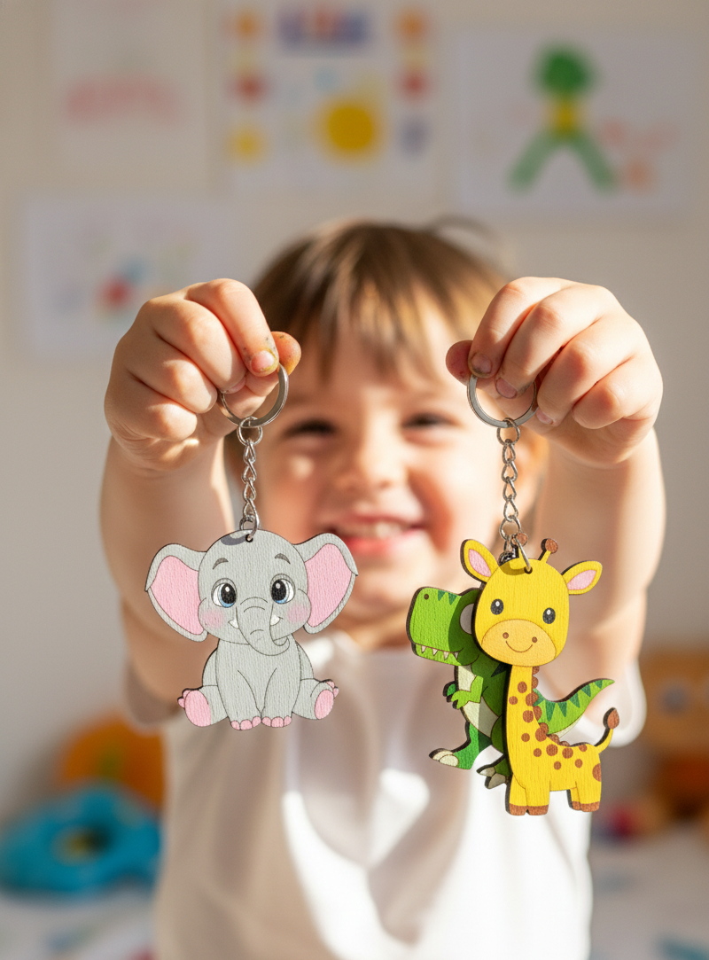 Unicorn Keychain Painting Kit for Kids | Paint Your Own Wooden Keyrings Craft Set