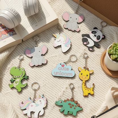 Panda Keychain Painting Kit for Kids | Paint Your Own Wooden Keyring Craft Set