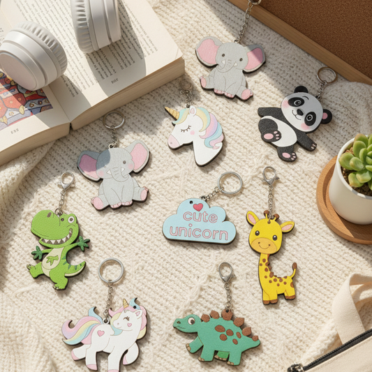 Panda Keychain Painting Kit for Kids | Paint Your Own Wooden Keyring Craft Set