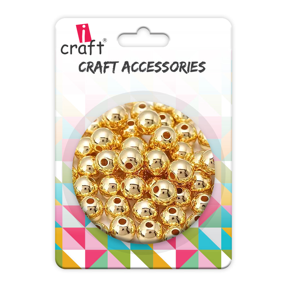 “Golden Moti Beads -L  Illuminate Your Creations!” Pack Of 20 Grams