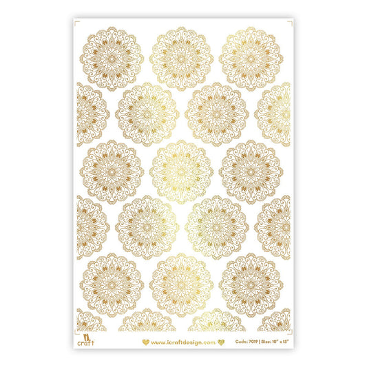 iCraft Metallic Water Transfer Stickers-Mandala 7019