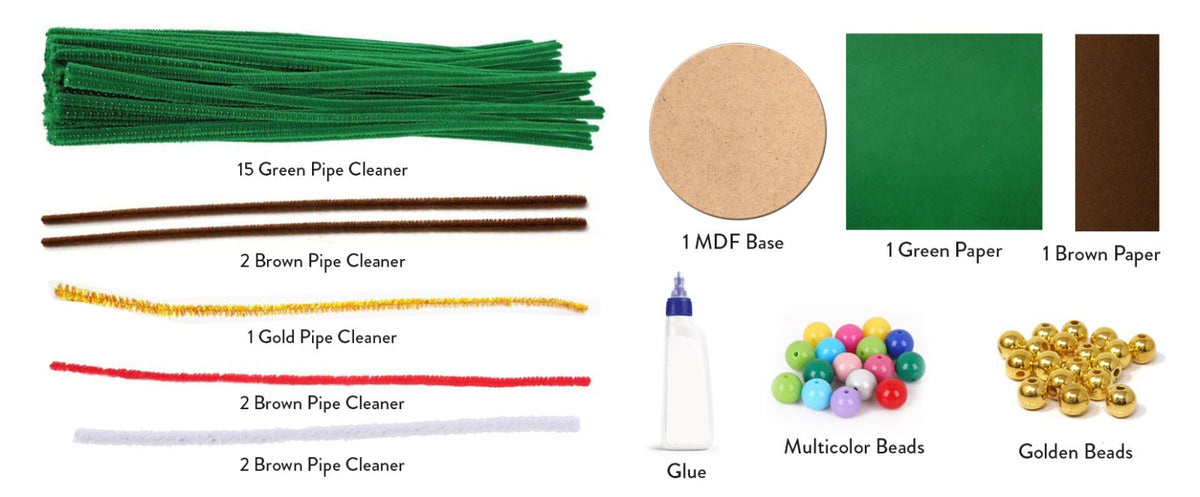 DIY Pipe Cleaner Christmas Tree Kit | Make Your Own 8" Festive Tree – Ages 9+