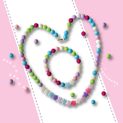 DIY Kids Jewelry Making Kit: Colorful Beads, Star Charms, & Thread for Necklaces & Bracelets - Creative Craft Set for Girls & Boys Ages 6+