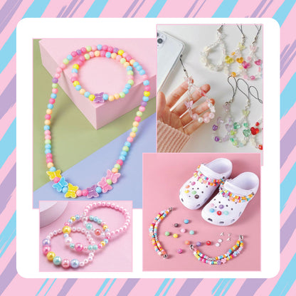 DIY Kids Jewelry Making Kit: Colorful Beads, Star Charms, & Thread for Necklaces & Bracelets - Creative Craft Set for Girls & Boys Ages 6+