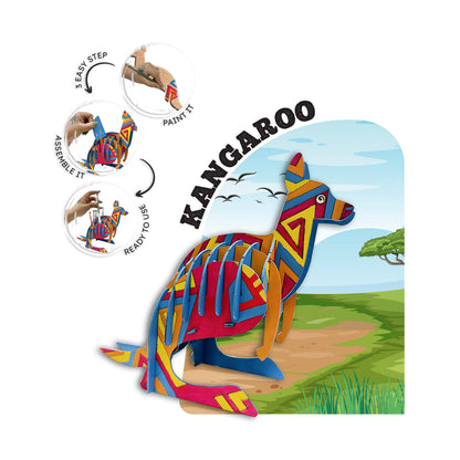 3D Kangaroo Pen Stand making Kit for Kids – Creative Painting Craft Kit & Desk Décor