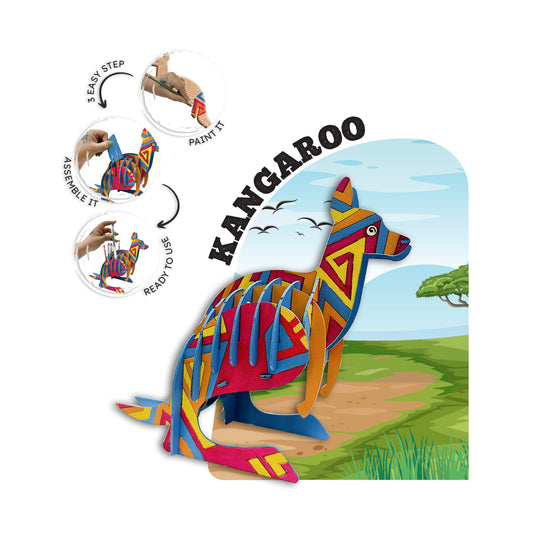 3D Kangaroo Pen Stand making Kit for Kids – Creative Painting Craft Kit & Desk Décor