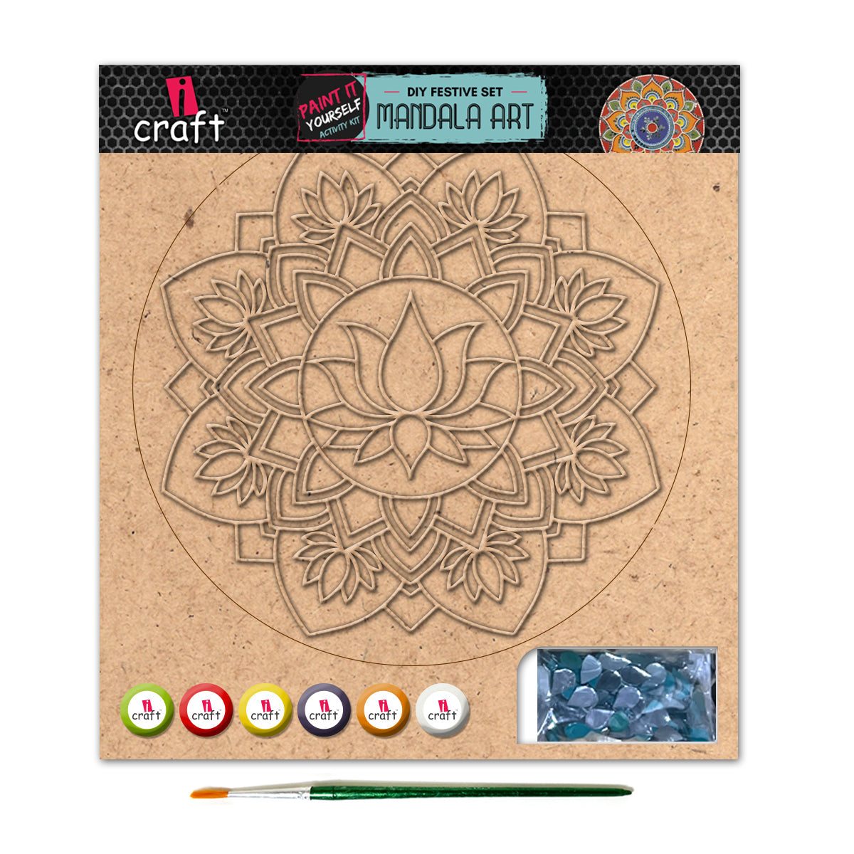 Mandala Art Kit | 10" DIY Painting Craft & Home Décor Kit | MA003