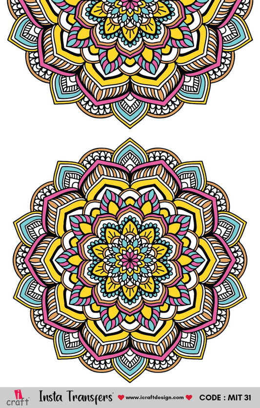 iCraft Water Transfer Stickers- Best use for Resin, Fabric, Plastic, MDF & Glass - Decorative Decals in Floral, Quotes & More (3.5" x 5")-MIT 31