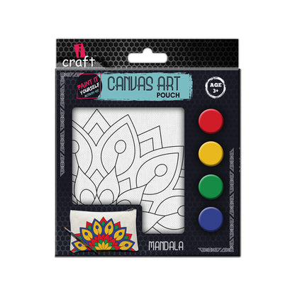 Mandala Canvas Pouch Painting Kit for Kids – Paint Your Own Craft Set