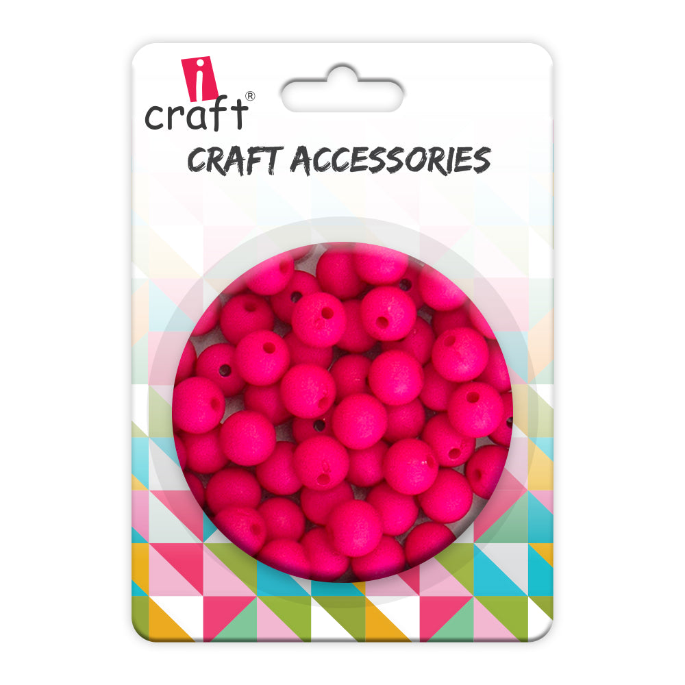 iCraft Accessories-Neon Pink Moti (Matt) 8mm.Pack Of 20 Grams