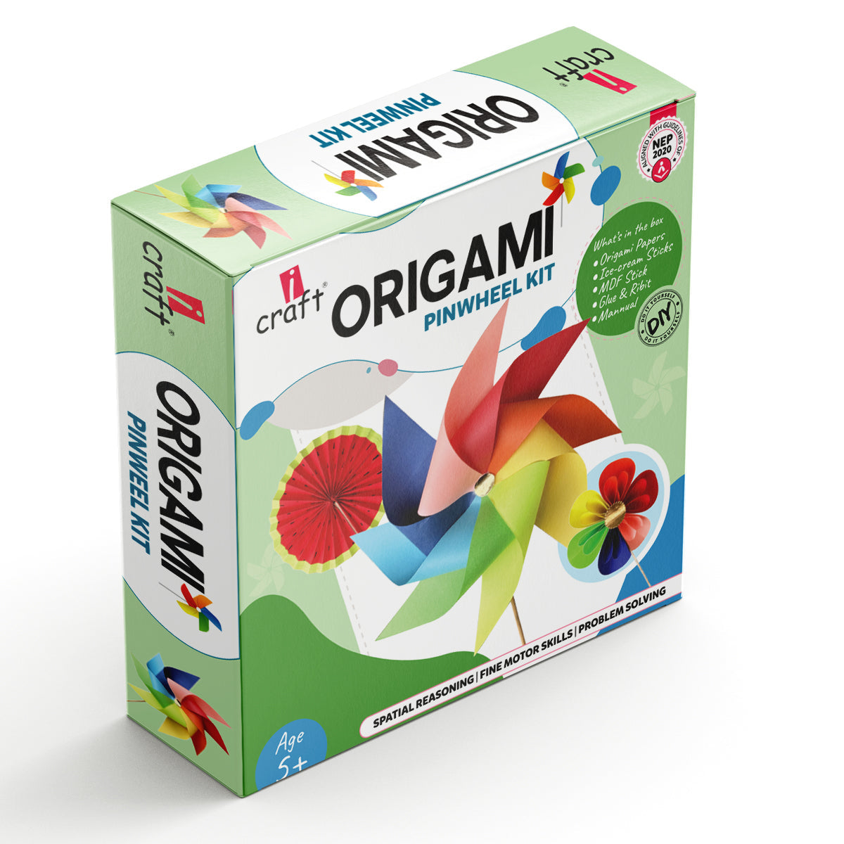 DIY Pinwheel & Fan Making Kit: Origami Crafts for Kids, Great Gift & Party Favor