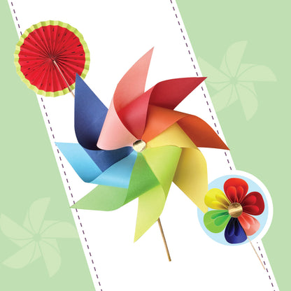 DIY Pinwheel & Fan Making Kit: Origami Crafts for Kids, Great Gift & Party Favor